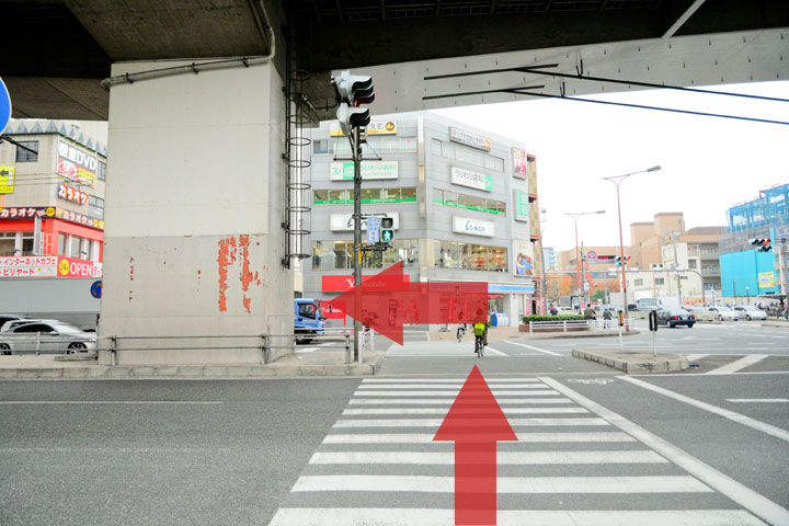 試写室瓜破店駅からのルート7